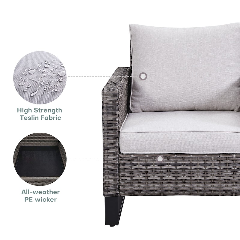 Bistro Set 3 Piece Outdoor Wicker Patio Chairs