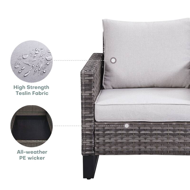 Gymojoy Outdoor PE Wicker Chairs with Table