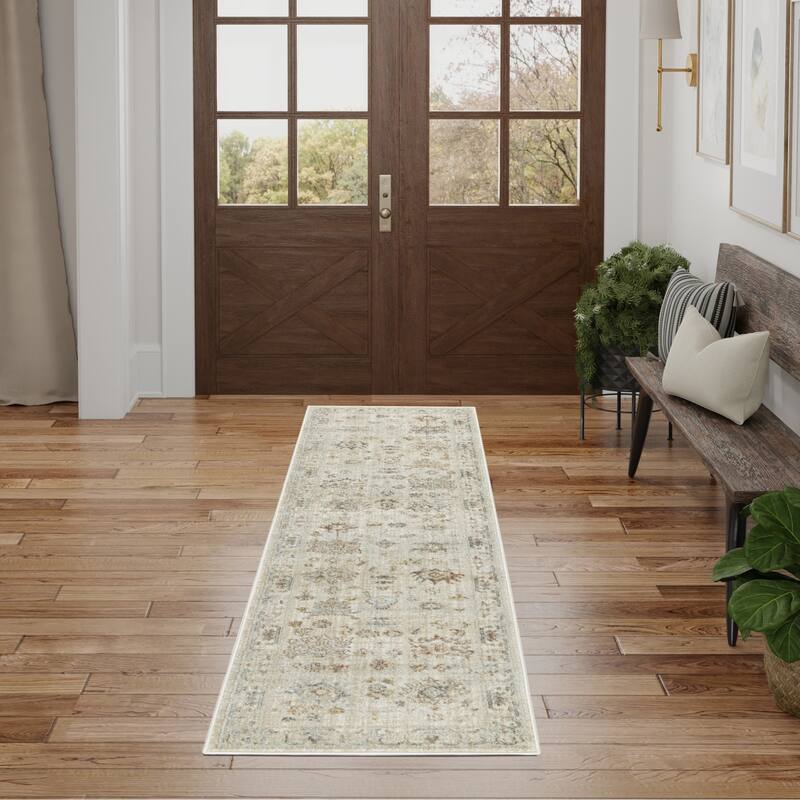 Niba Power Loomed Distressed with Fringe Area Rug By HomeRoots - 8' Runner