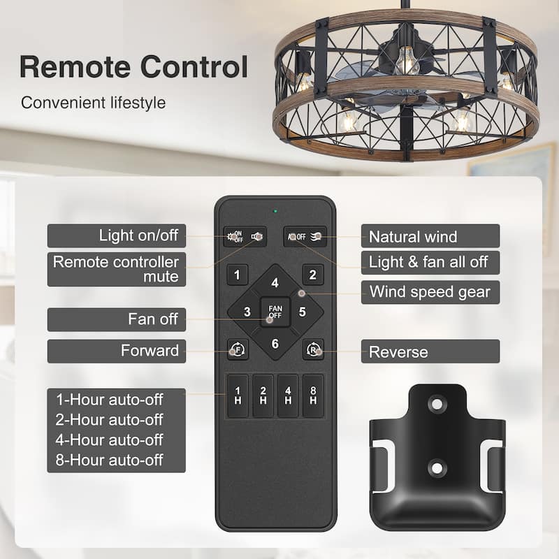 21-In LED Chandelier Ceiling Fan with Light Remote(3-blade)