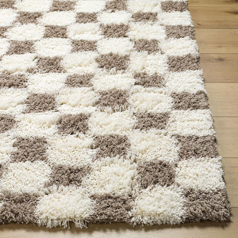 Livabliss Sibari Modern Checkered Plush Area Rug