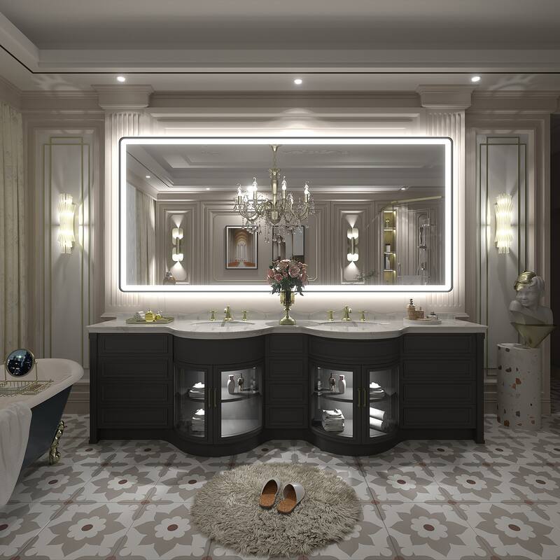 UL Certified Front & Back LED Anti-Fog Tempered Glass Framed Bathroom/Vanity Mirror 3-Year Warranty