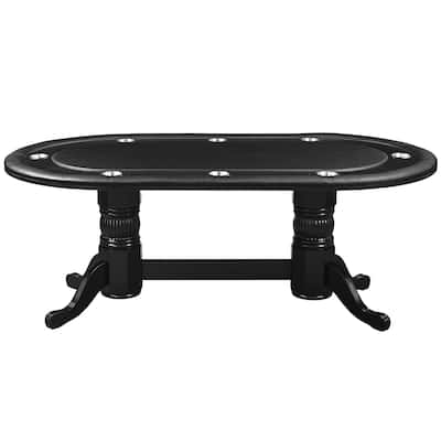 Wood 80 Inch Poker Table With Padded Vinyl Poker Surface By RAM Game Room - 80 INCH