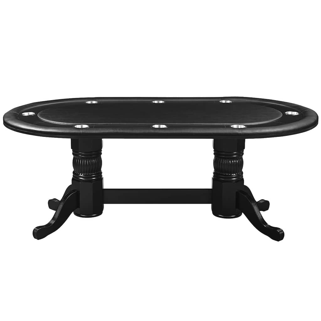 Wood 80 Inch Poker Table With Padded Vinyl Poker Surface By RAM Game Room - 80 INCH