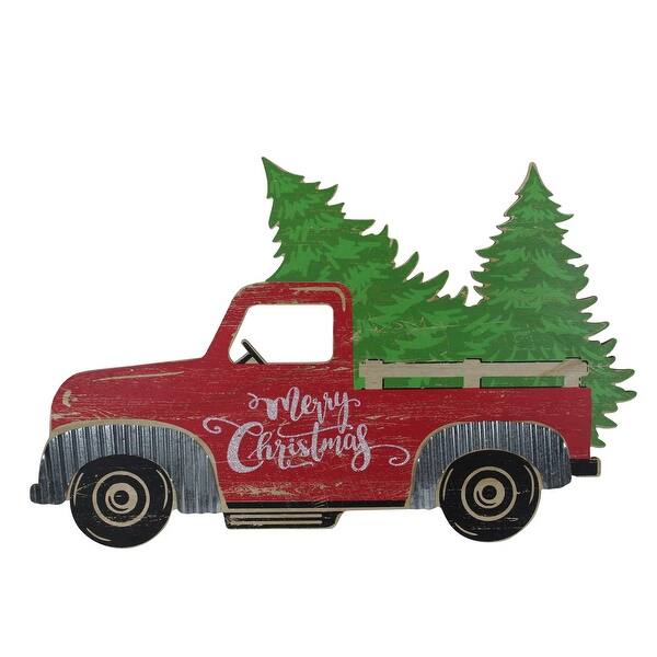 Shop 31 Red Wooden Merry Christmas Pick Up Truck Christmas
