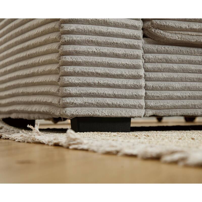 Spacious Modular Sofa with Right Chaise Lounge & Eight Coordinated Pillows