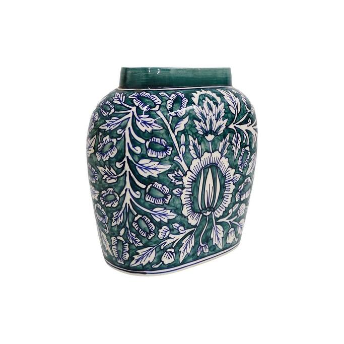 Home&Manor Ceramic Large Green Vase