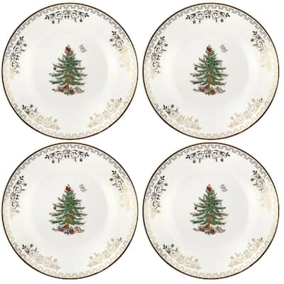 Spode Christmas Tree Set of 4 Gold Plates
