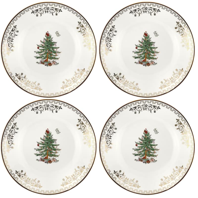 Spode Christmas Tree Set of 4 Gold Plates