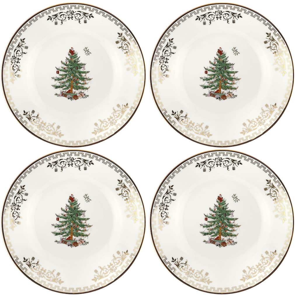 Spode Christmas Tree Set of 4 Gold Plates