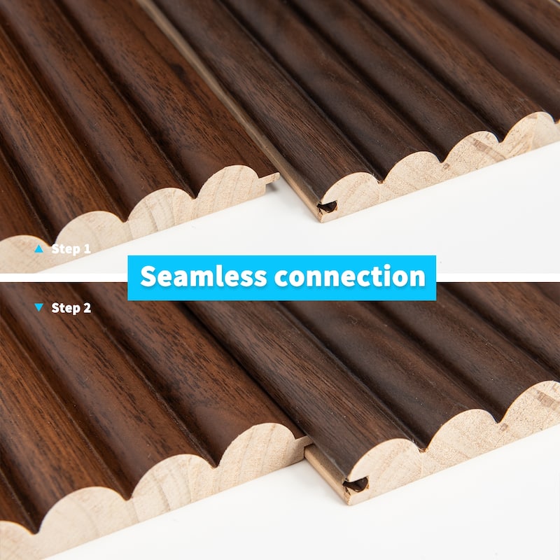 Art3d Wood Grain 3D Slat Wall Paneling,103.94"x5.71",4 Panels - 103.94"x5.71"