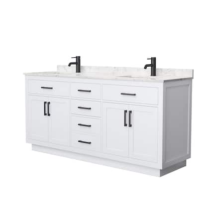 Beckett TK 72-inch Double Vanity, Cultured Marble Top