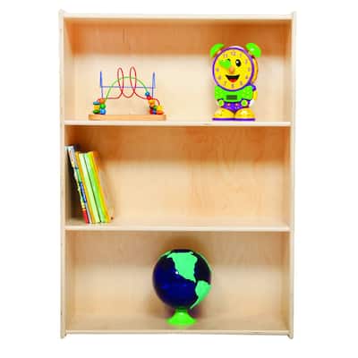 Contender 2-Shelf Classic Baltic Birch Bookshelf, Montessori Wooden Wall Organizer for Books, Toys Office, Kids Supplies