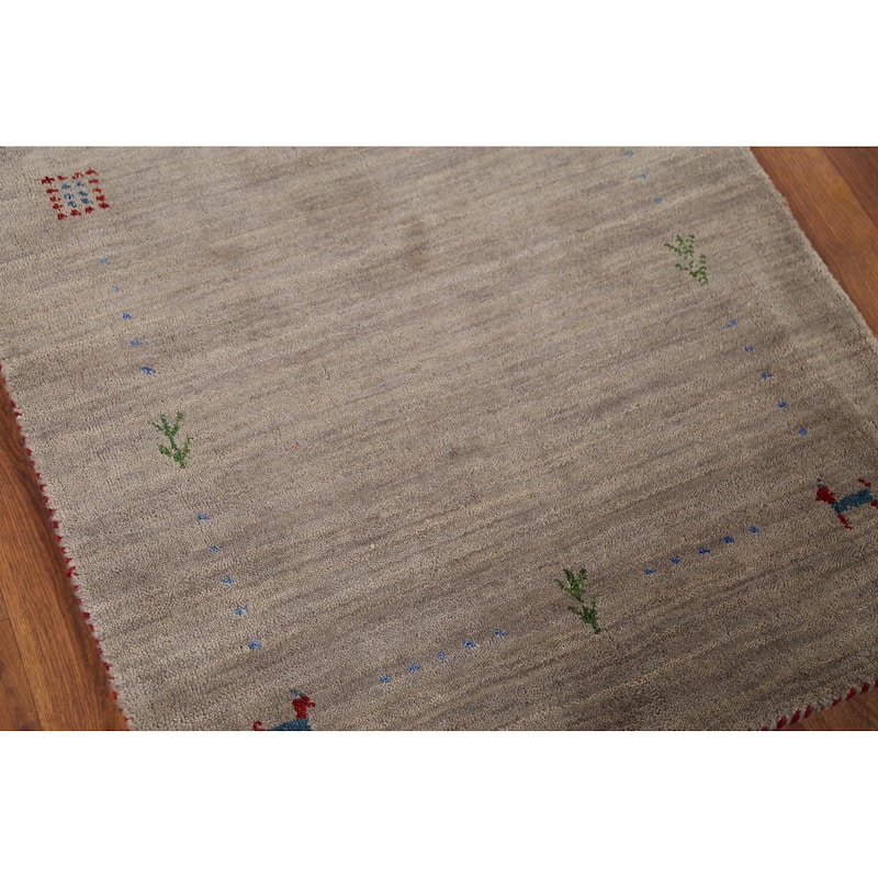 Tribal Gabbeh Indian Accent Rug Handmade Contemporary Wool Carpet - 2'7"x 4'10"