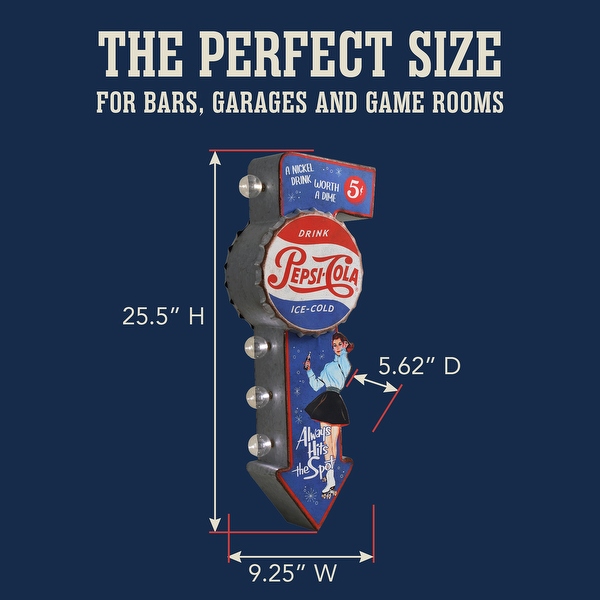 Pepsi-Cola Vintage Double-Sided LED Bottle Plaque 25