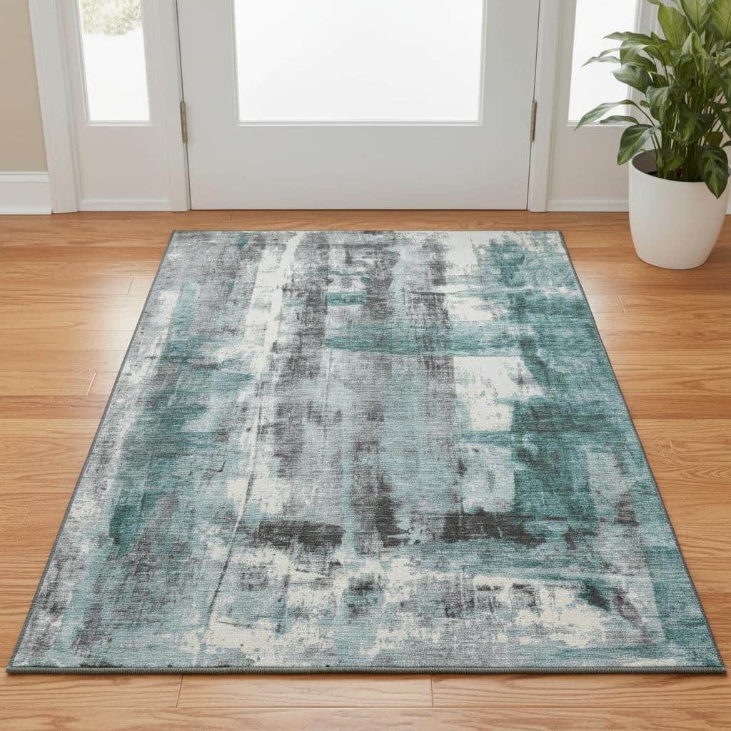 HomeRoots Abstract Transitional Rectangle Area Rug - 3' X 5'