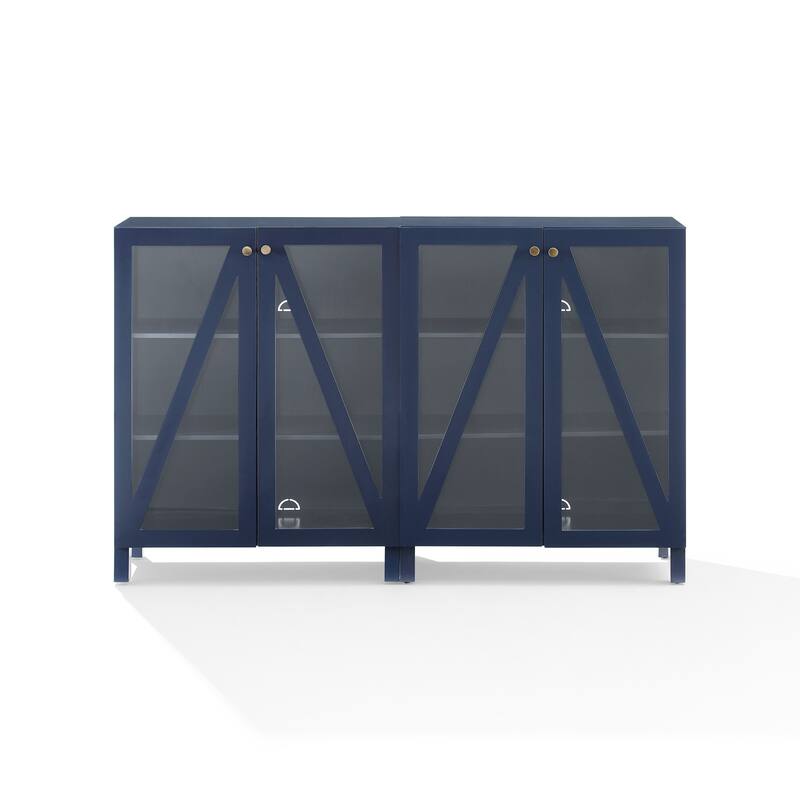 Crosley Cassai 2Pc Media Storage Cabinet Set