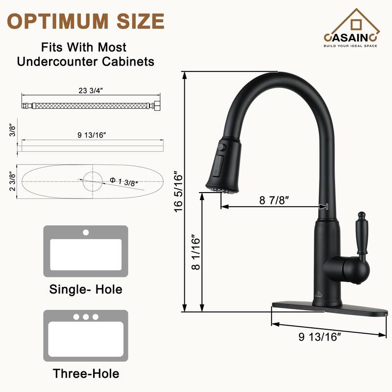 Single Handle Pull-Down Sprayer Kitchen Faucet