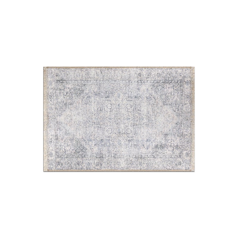 World Rug Gallery Distessed Medallion Machine Washable Area Rug