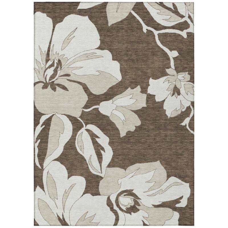 HomeRoots Floral Transitional Rectangle Outdoor Rug