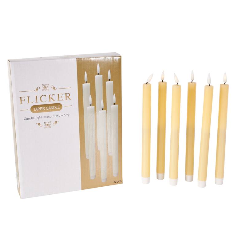 Wax Flameless Candle with Remote Control - Set of 6 Red, Black, White, Yellow, Blue or Pink - Roche River Decor