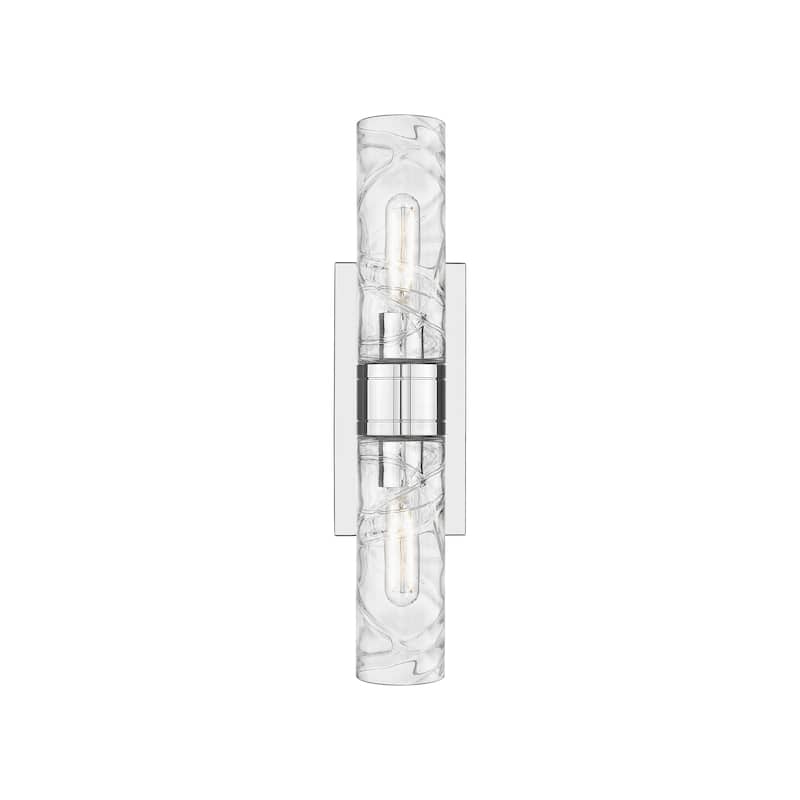 Innovations Lighting Ballston Urban - 2 Light 8" Wall-Mounted Bath Vanity Light - Deco Swirl/Polished Chrome