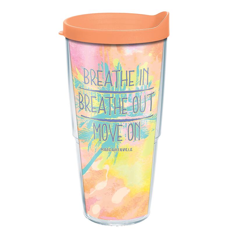Tervis Margaritaville Breathe In And Out Made in USA Double Walled Insulated Travel Tumbler, Clear - 24oz
