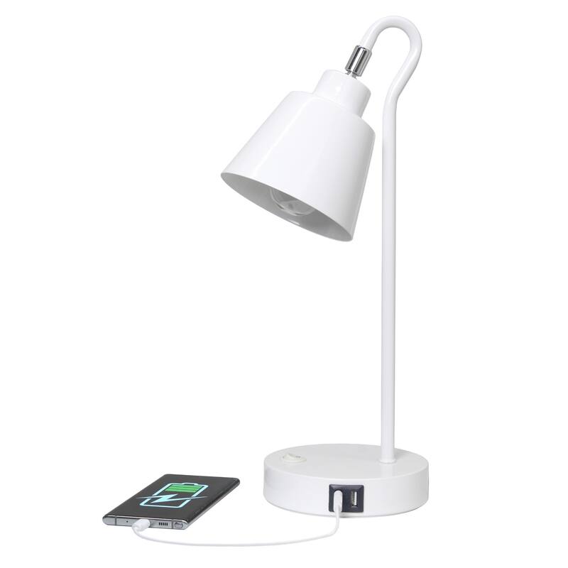 Looped Desk Lamp with Adjustable Shade - 16" - White