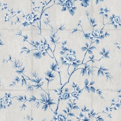 Seabrook Designs Koi Great Wall Floral Unpasted Wallpaper