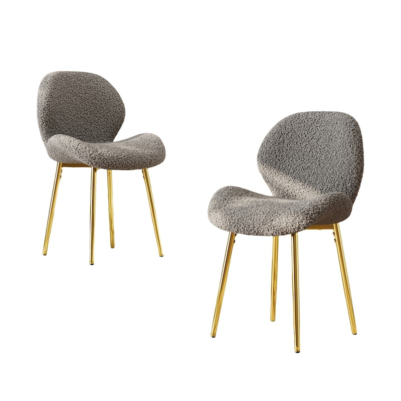 Modern Velvet Dining Chairs, Gold Metal Legs, Kitchen/Office, Set of 2