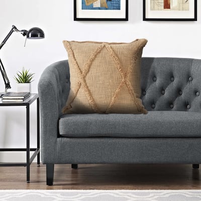 Sevita Solid Decorative Diamond Tufted Cotton Throw Pillow