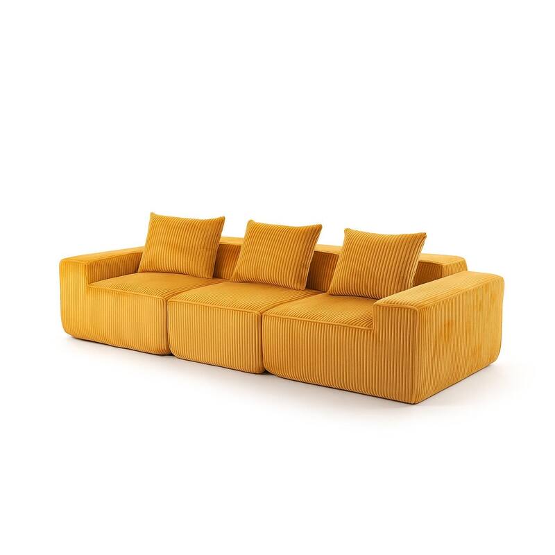 GDFStudio - Solaro Series Multi-Person Modular Compression Sofa with Distinct Textures and Corduroy Comfort