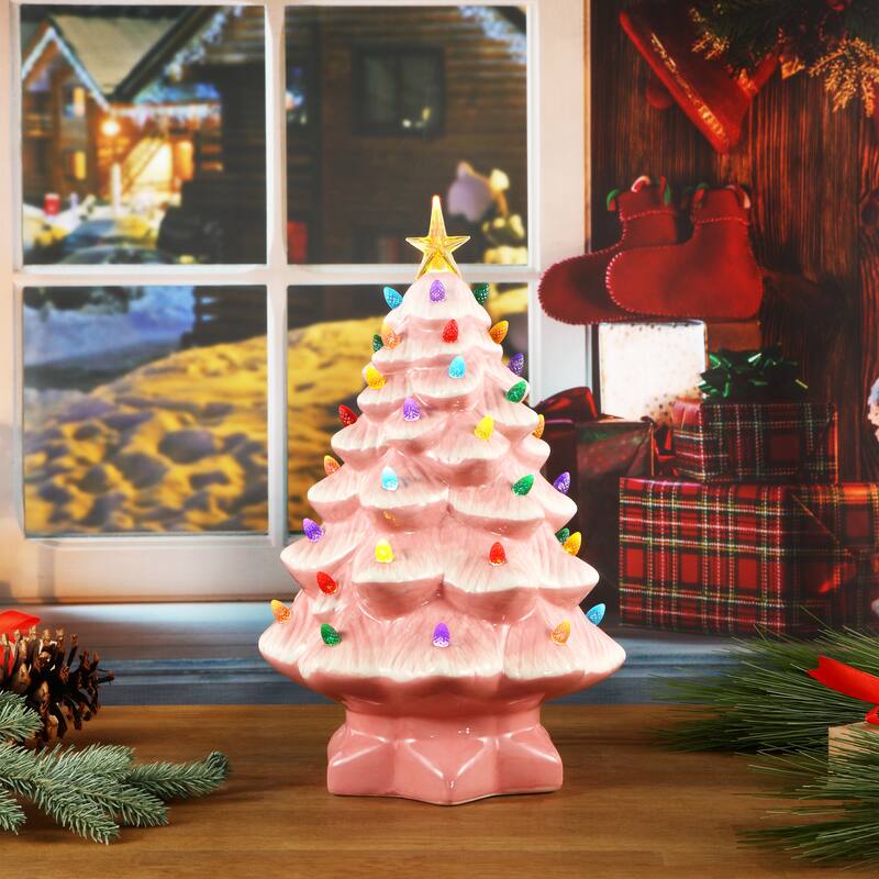 14" Nostalgic Ceramic Tree - Pink