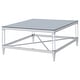 preview thumbnail 4 of 6, Lindley Square Tempered Mirror Acrylic Coffee Table Chrome
