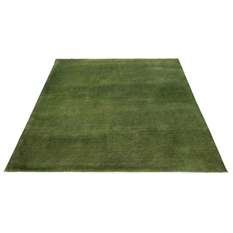 ECARPETGALLERY Hand-knotted Vibrance Green Wool Rug - 7'10 x 9'9