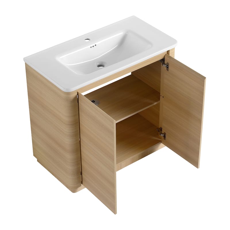 Malwee 36"/40" FreeStanding Bathroom Vanity with Sink, Floor Stand Bathroom Vanity with Soft Close Door and Adjustable Shelf