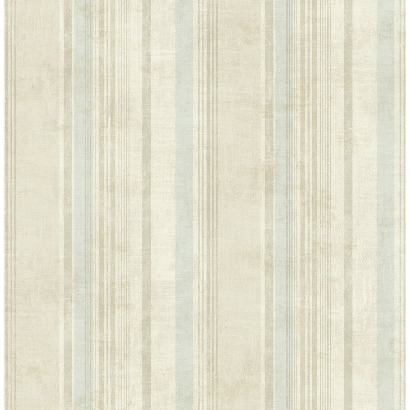 Seabrook Designs Scovia Distressed Stripe Unpasted Wallpaper - 20.5 in. W x 33 ft. L - Blue