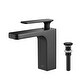 preview thumbnail 24 of 25, Lead Free Solid Brass Single Handle Bathroom Vanity Sink Faucet with Water Hose Matte Black W/ Pop Up Drain