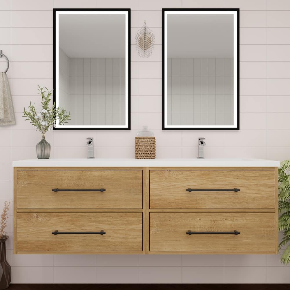 Victoria 60'' Floating Vanity with Double Reinforced Acrylic Sink - 59.5