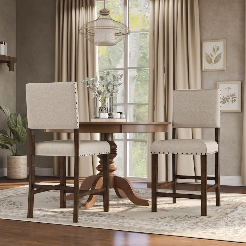 Verdorn Transitional Counter Height Chairs (Set of 2) by Furniture of America - Beige