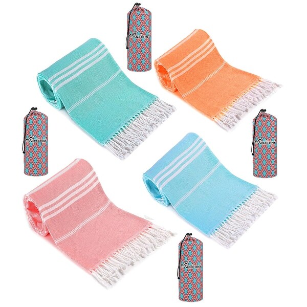 8 Pack Turkish Beach Towels - Oversized Quick Dry Pool Towels, Lightweight Sand Free Towels For Beach, Yoga, Travel 5 thumbnail image