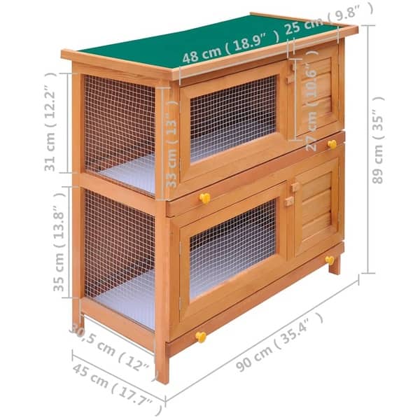 Shop Black Friday Deals On Vidaxl Outdoor Rabbit Hutch Small Animal House Pet Cage 4 Doors Wood Overstock 18971436