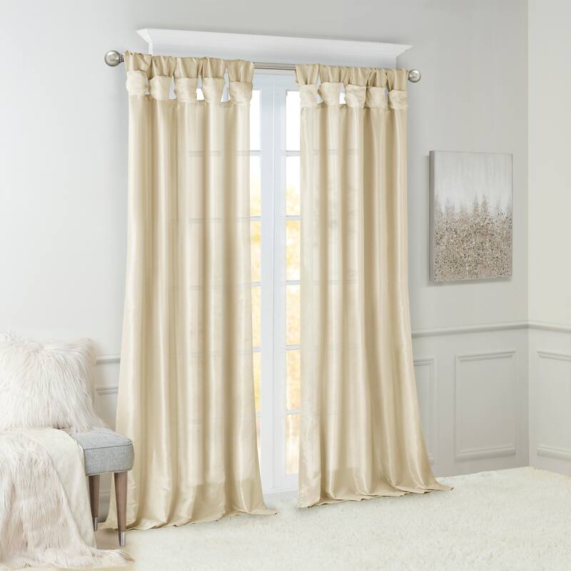 Twist Tab Lined Window Curtain Panel