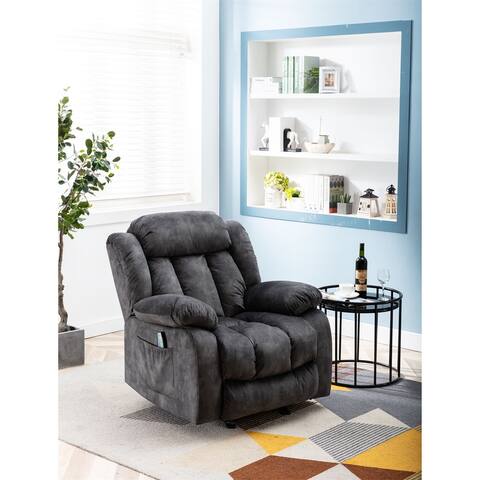 Massage Rocker Recliner, Heat&Vibration, Manual Rocking Recliner Chair