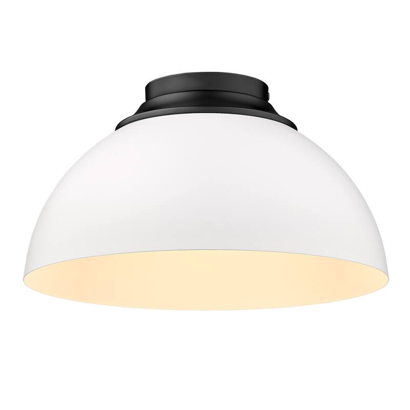 Zoey Flush Mount - Matte Black with Matte White