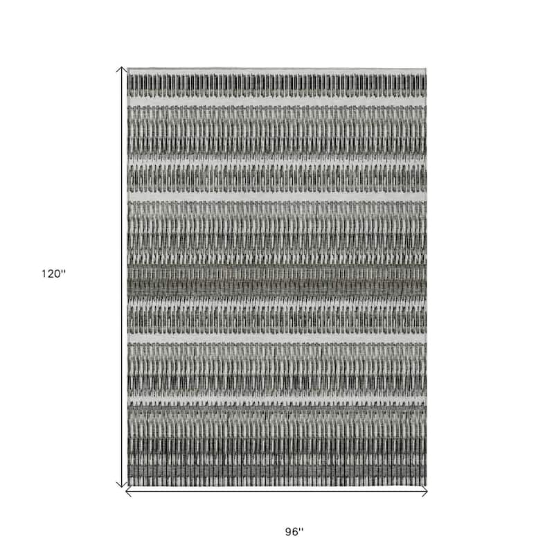 HomeRoots Striped Transitional Rectangle Outdoor Rug