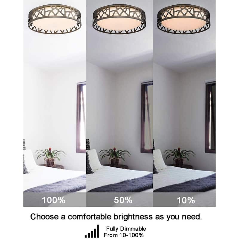 14 inch LED Flush Mount Ceiling Light round light ceiling fixture with bronze finish
