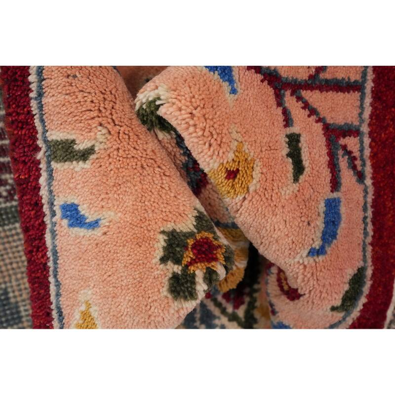 Hand Knotted Oriental 100% Wool Carpet Traditional Floral Pink Ziegler Area Rug - 6' 0'' X 3' 11''