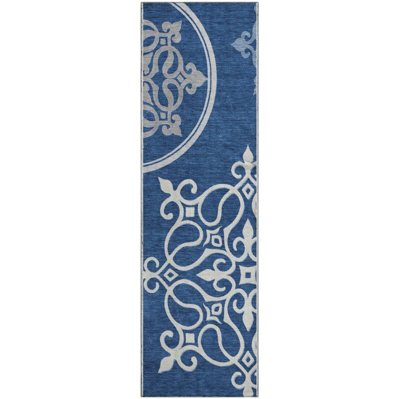 Premium Washable Super Soft Transitional Scroll Mayfield Rug