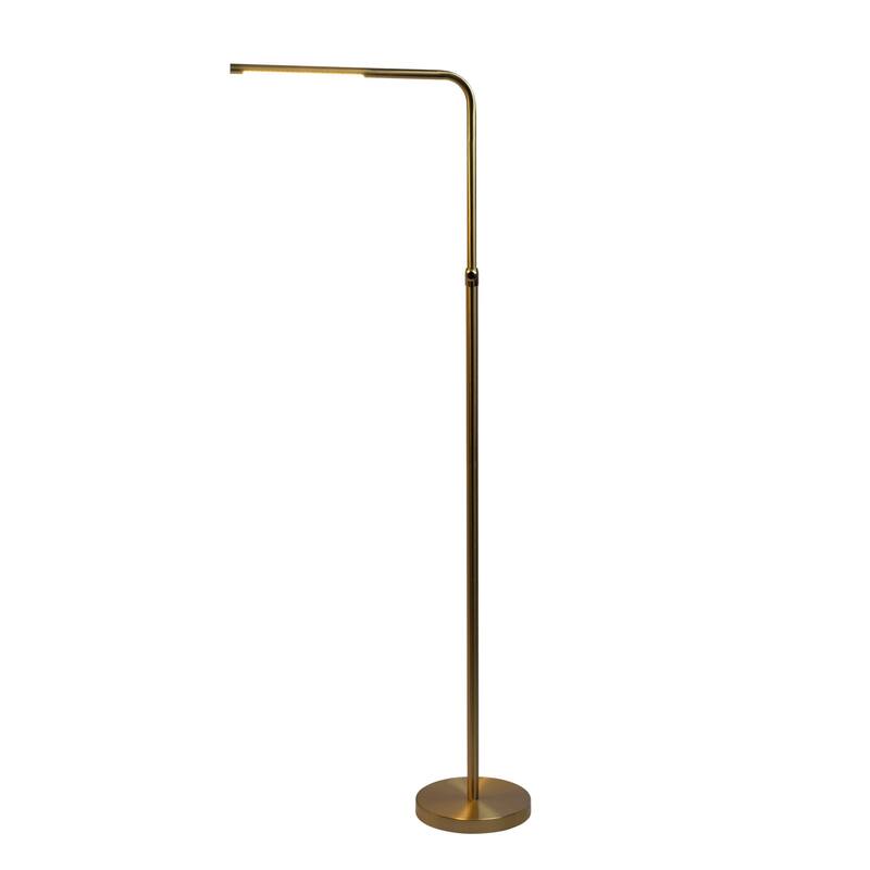 Modern Minimalist LED Floor Lamp with Adjustable Round Base - Gold